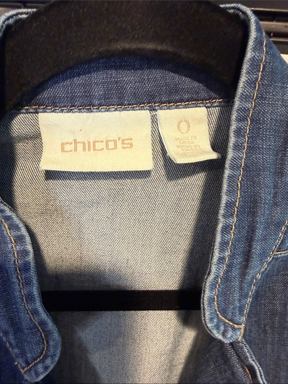 CHICOS Denim Military-Style Jacket - Blue - Picture 6 of 12